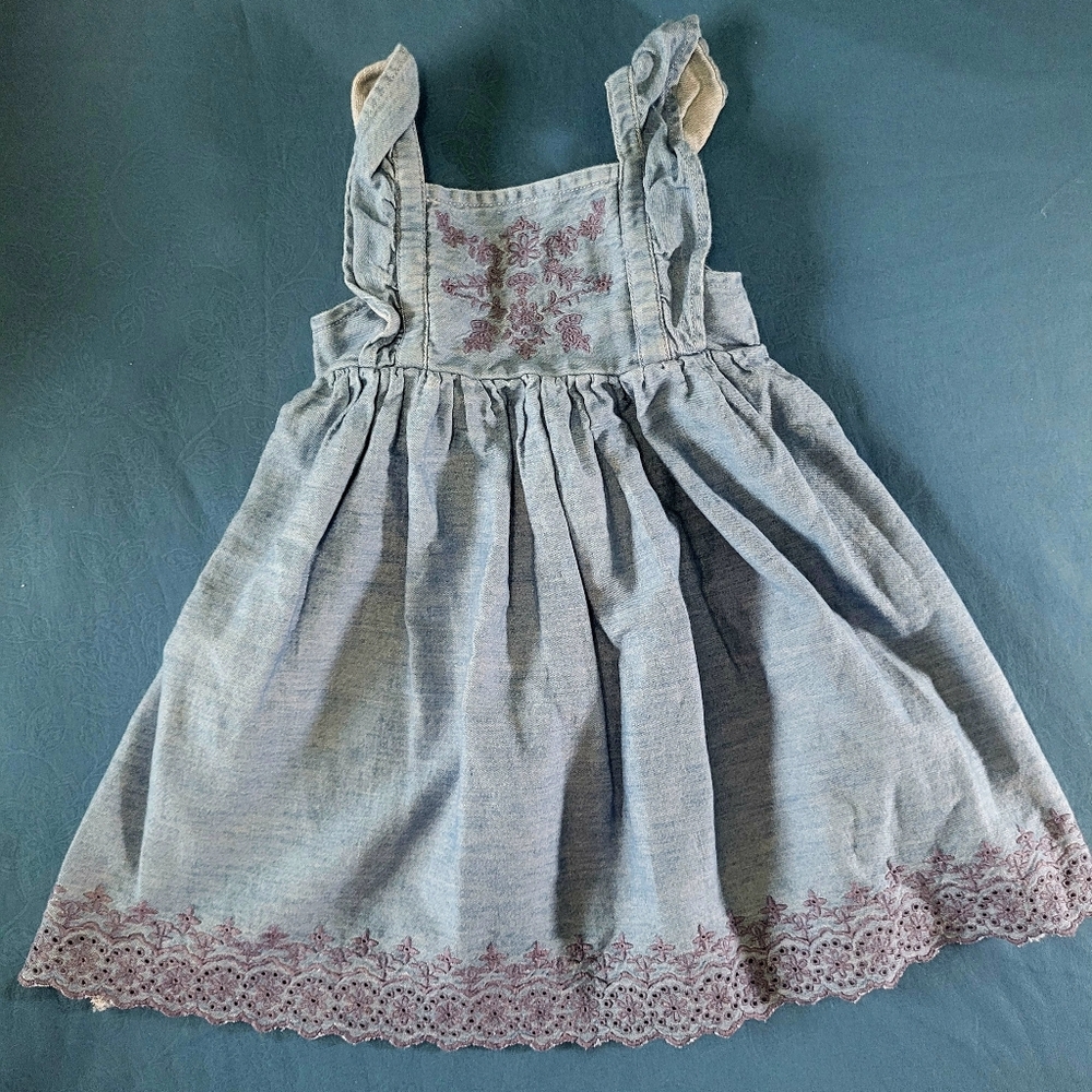 3T Blue Jean Eyelet Dress